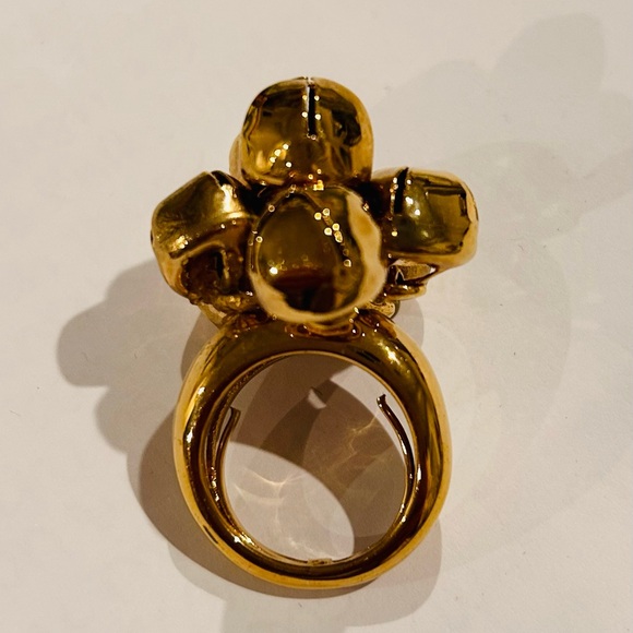 Kate Spade Gold Jingle Bell Ring Christmas Adjustable sizes 5-8 - Picture 2 of 5